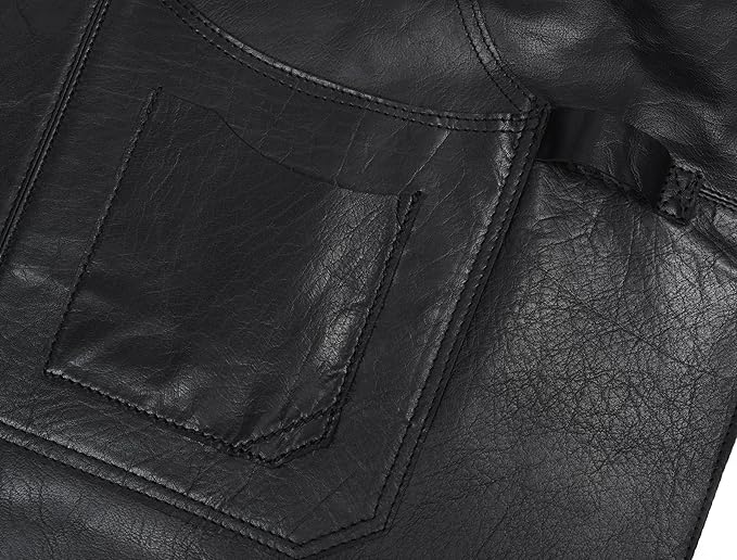 One Size Fits Utility Apron | Adjustable Cross-Back Straps | Multi-Use Shop Apron With Tool Pockets By Aaron Leather Goods (Leather, Black)