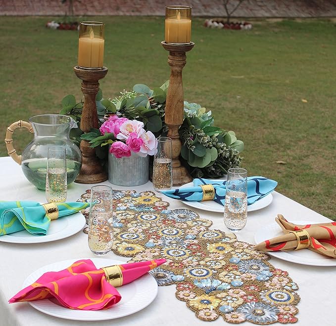 COTTON CRAFT Moroccan Tile Cloth Napkin - Set of 12 Pure Cotton Everyday Spring Summer Party Holiday Dinner Napkin - Soft Washable Reusable Napkin -Bonus Gift Bag –Oversized 20x20 - Multicolor Brights