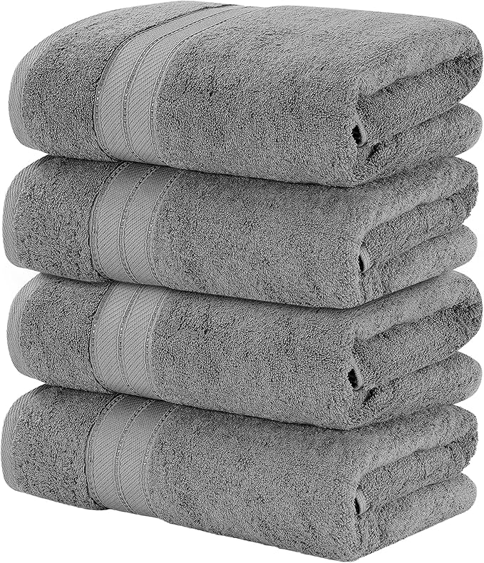 Modern Threads 4-Pack SpunLoft Bath Sheet, 35x66, Charcoal