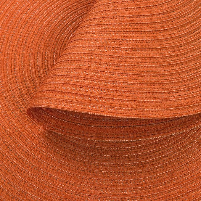 SHACOS Round Placemats Set of 4 for Dining Table Autumn Fall Round Braided Place Mats Washable Non Slip Kitchen Table Mats Decor, Bright Orange