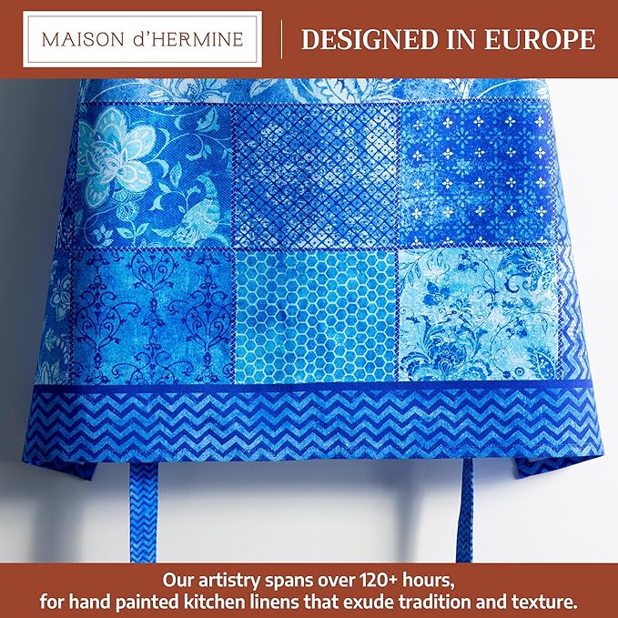 Maison d' Hermine 100% Cotton Apron for women with Pocket Kitchen Chef Apron for Men Cooking Mothers Day Gifts