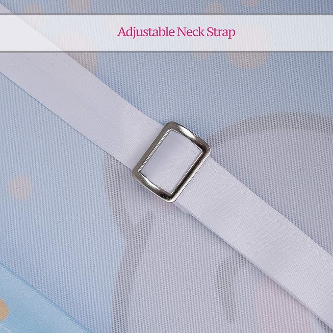 RosieLily Cat Apron for Women Cute Apron Anime Apron Funny Apron Kitchen Apron for Cooking Baking Gardening Grilling BBQ Kawaii Apron for Teens Blue Apron Cat Lover Gifts for Women