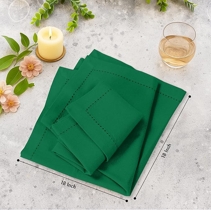 Ruvanti Cloth Napkins Set of 12, 100% Cotton High GSM 18x18 Inches, Hem Stitched Corners, Soft, Washable, Highly Durable & Absorbent, Perfect for Parties, Christmas, Thanksgiving Dinners – Amazon