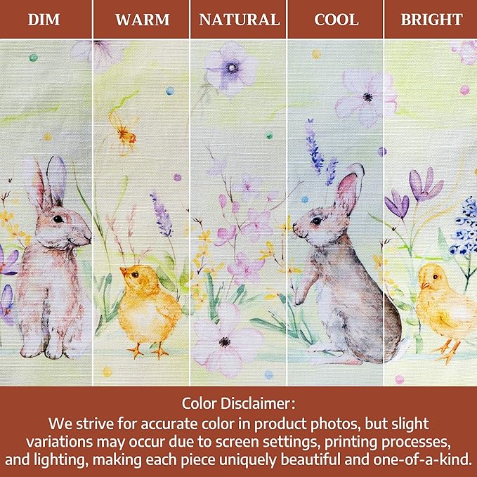 Maison d' Hermine Placemats Set of 4 100% Cotton Washable Cloth Place Mats Reusable Table Mats for Kitchen Dining Party Wedding Gifts for Mothers Day Spring/Summer (Easter Zest, 13" x 19")