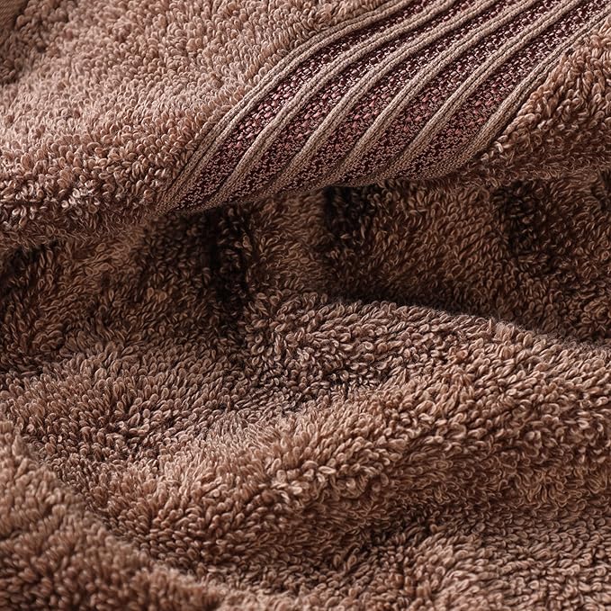 Superior Egyptian Cotton 3-Piece Towel Set, Basic Towels For Bathroom, Home Decor, Guest Bath, Shower, Apartment, Included 1 Face, 1 Hand, 1 Bath Towel, Washcloth, Quick Dry, Mocha