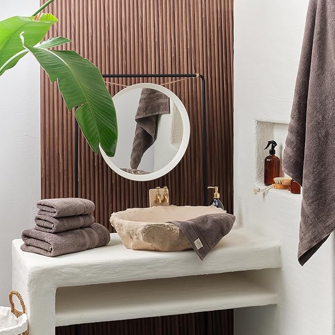 SOFE H&L | Olea Luxury Turkish Cotton Bath Towel Set of 1 : 1 Jumbo Bath Towel - Dark Gray | Premium, Soft, Durable, Absorbent | XL Bath Towels Oversized