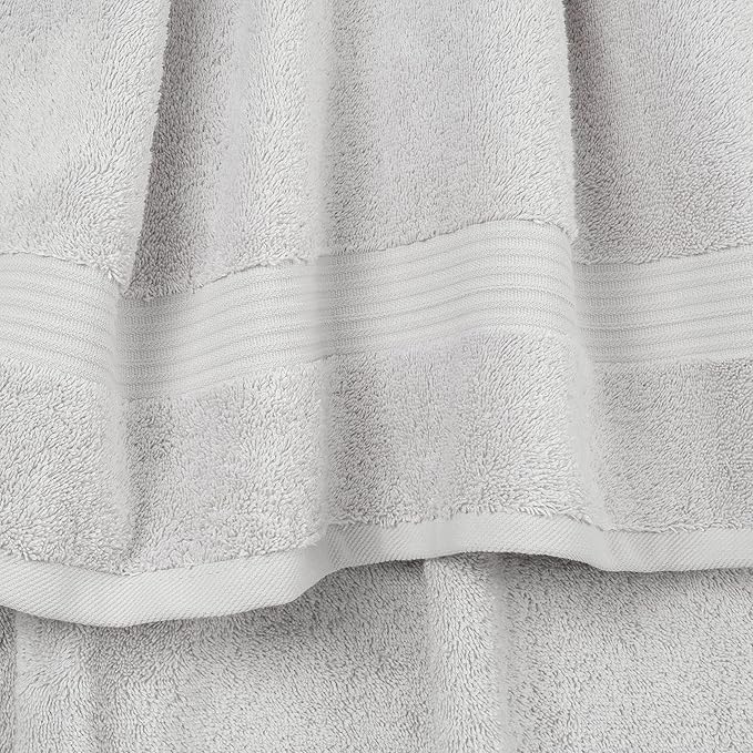 Cotton Paradise Hand Towels for Bathroom, 100% Cotton Turkish 4 Piece Hand Towel Set, Soft Absorbent Face Towels, Silver Grey Hand Towels