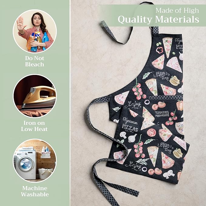 Maison d' Hermine 100% Cotton Apron for women with Pocket Kitchen Chef Apron for Men Cooking Mothers Day Gifts