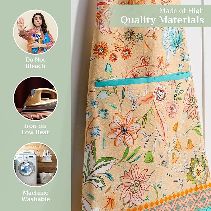 Maison d' Hermine 100% Cotton Apron for women with Pocket Kitchen Chef Apron for Men Cooking Mothers Day Gifts