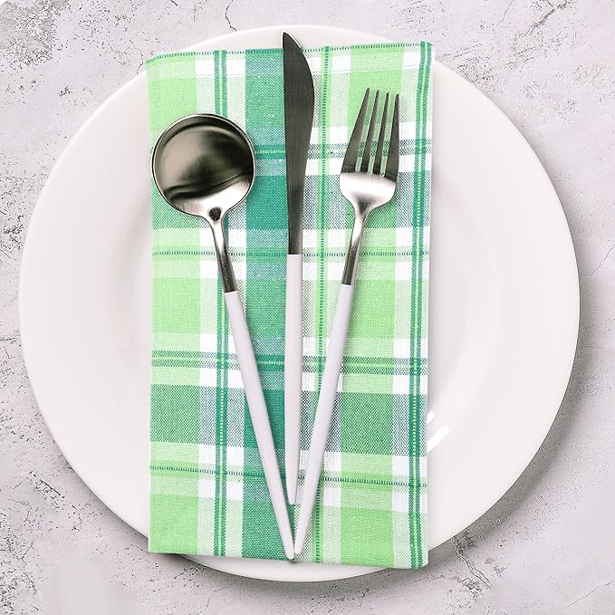 Urban Villa Cloth Napkins Set of 12(20x20) 100% Cotton Napkins Cloth Washable Durable Reusable Absorbent Table Dinner Napkins Cloth Ideal for St Patricks Day Celebrations Weddings Parties- St Patrick