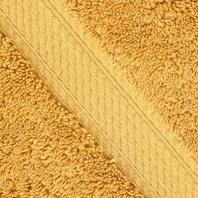 Superior Egyptian Cotton Pile 6-Piece Towel Set, Includes 2 Bath, 2 Hand, 2 Face Towel/Washcloth, Heavyweight, Ultra Soft Luxury Towels, Thick Plush Essentials, Guest Bath, Spa, Hotel Bathroom, Gold
