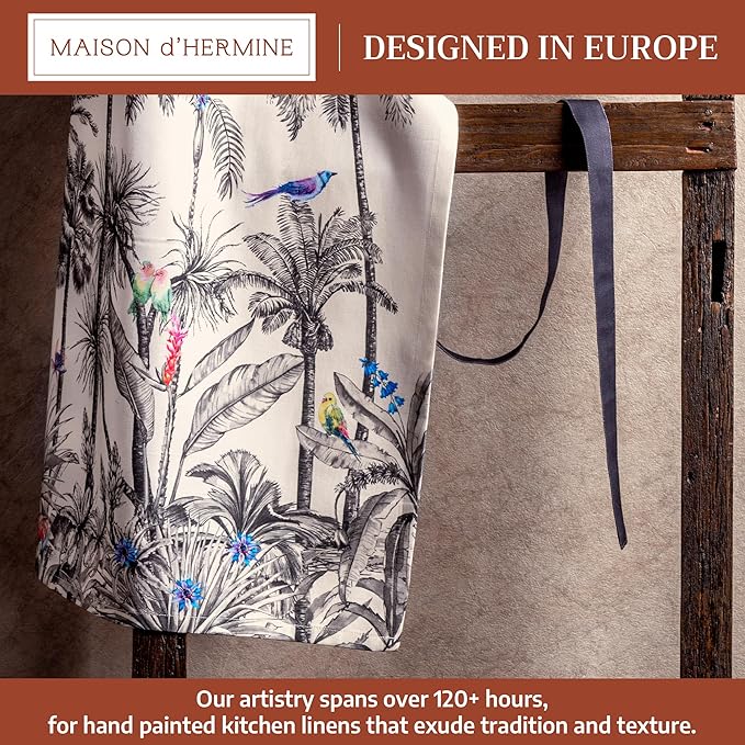 Maison d' Hermine 100% Cotton Apron for women with Pocket Kitchen Chef Apron for Men Cooking Mothers Day Gifts