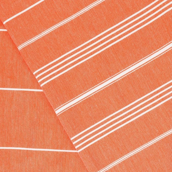 Bersuse Towels Anatolia XL Beach Blanket Throw Blanket Turkish Towel 100% Cotton Extra-Large Quick-Dry Lightweight Premium Peshtemal Towel - 61x82 Inches, Dark Orange (Set of 6)