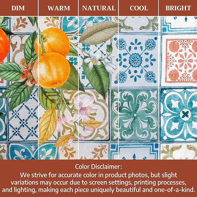 Maison d' Hermine Placemats Set of 4 100% Cotton Washable Cloth Place Mats Reusable Table Mats for Kitchen Dining Party Wedding Gifts for Mothers Day Spring/Summer (Agrume, 13" x 19")
