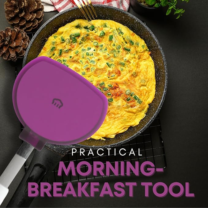 Wide Pancake Spatula Flipper - Heat Resistant Extra Large Silicone Turner for Non-Stick Cookware & Griddle - Perfect for Crepes & Eggs - Ideal Big Baking Tool for Women Who Love to Bake by KPKitchen