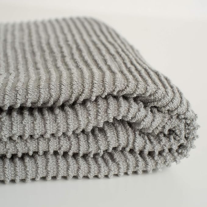Now Designs 197422aa Ripple Kitchen Towel, Set of 2, London Grey