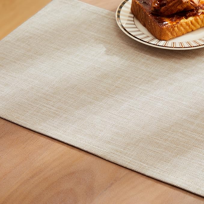ZeeMart Rustic Cotton Linen Table Runner, 13x48 Inches Taupe, Farmhouse Style Beige Table Runners 48 Inches Long, Washable Kitchen Dining Table Decoration for Home Party Decor