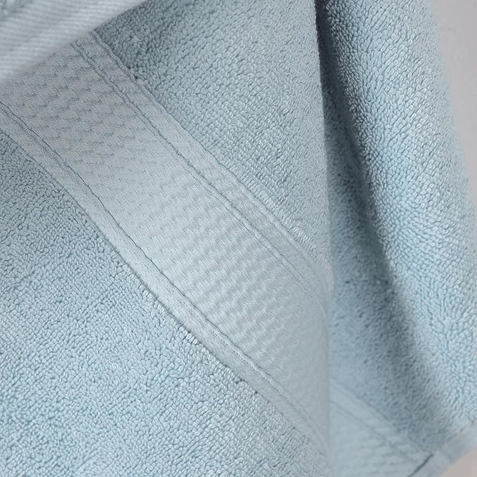 SUPERIOR Egyptian Cotton Pile Bath Towel Set of 2, Ultra Soft Luxury Towels, Thick Plush Essentials, Absorbent Heavyweight, Guest Bath, Hotel, Spa, Home Bathroom, Shower Basics, Light Blue