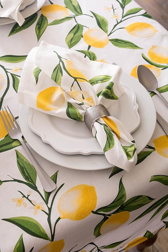 DII Lemon Bliss Tabletop Collection, Napkin Set, 6 Piece