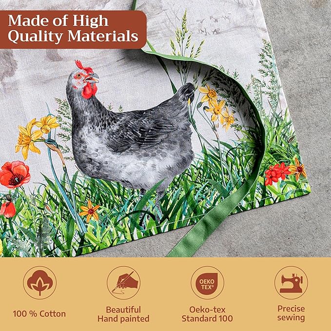 Maison d' Hermine 100% Cotton Apron for women with Pocket Kitchen Chef Apron for Men Cooking Mothers Day Gifts