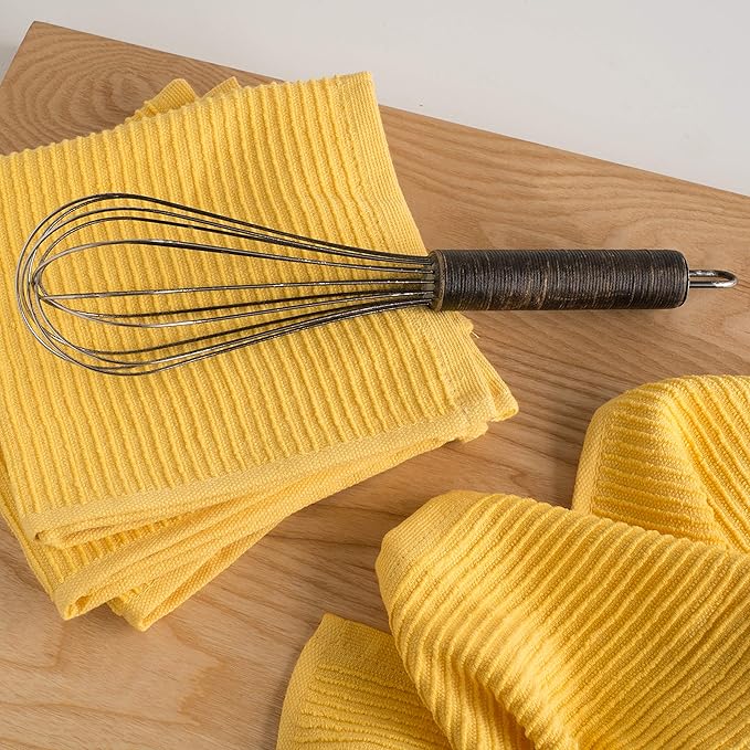 Now Designs Ripple Kitchen Dishcloth Lemon 13 x 13in Set of 4