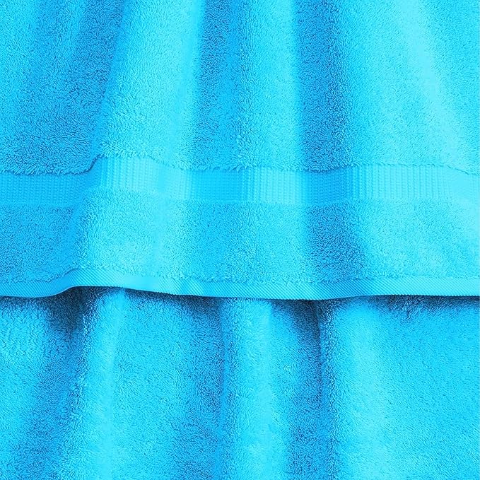 SALBAKOS 100% Turkish Cotton Bath Sheet Towels Set of 2-Piece Aqua | 35x70 in Extra Large Bath Towels | Premium Hotel Quality, Thick, Soft, Super Absorbent Oversized Bath Towel (Aqua, 2 Bath Sheets)