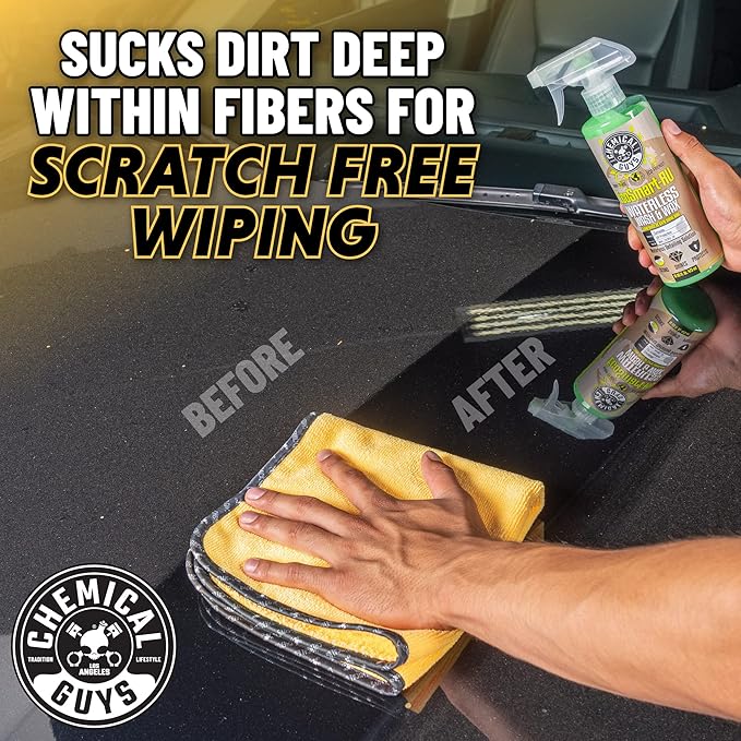 Chemical Guys Professional Grade Premium Microfiber Towels for Cars, Gold, 16" x 16", Ultra-Soft and Scratch-Free Car Detailing Cloths for Trucks, Motorcycles, and More - 12 Pack