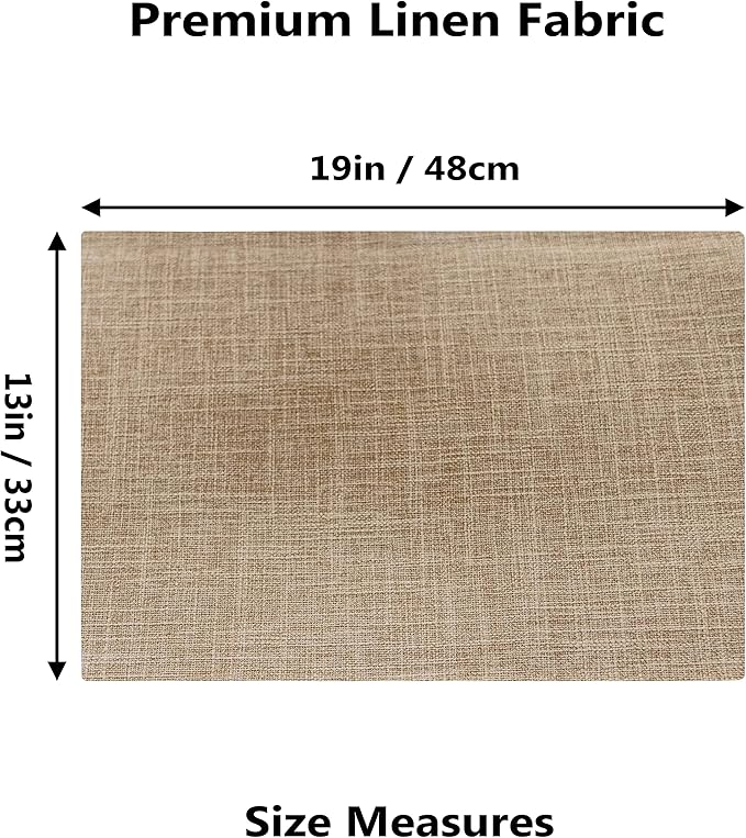 Home Brilliant Linen Place Mats Set of 6 Heat Resistant Dining Table Place Mats Cloth Placemats Kitchen Table Mats Placemat, Burlap