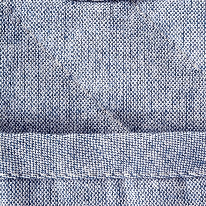 DII 100% Cotton Solid Chambray Kitchen Set, Potholders, Blue, 2 Piece