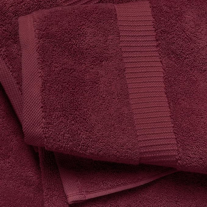 SALBAKOS 100% Turkish Cotton Extra Large Bath Sheet Set of 2 35x70 inch | Heirloom Quality | Hotel & Spa Collection | Soft, Absorbent Oversize Bath Towels | Made in Turkey | Wine