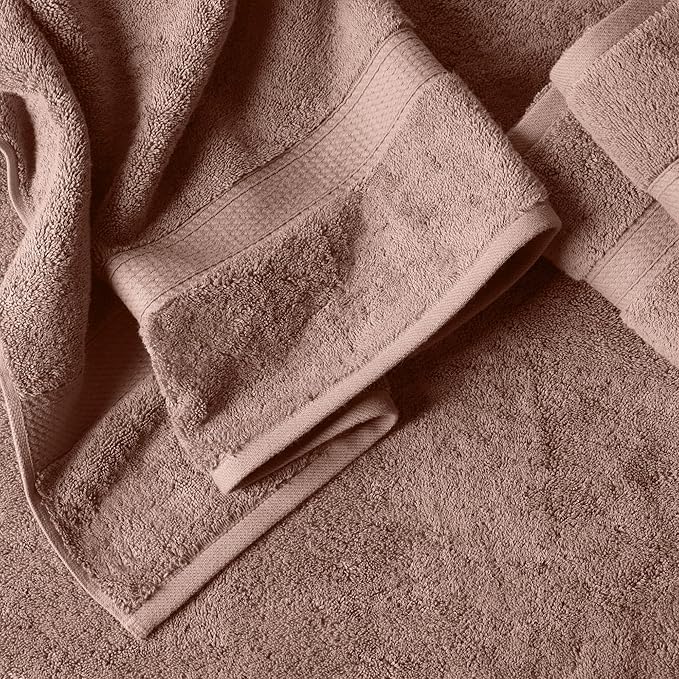 Superior Egyptian Cotton Pile 3-Piece Towel Set, 1 Bath, 1 Hand, 1 Face Towel/Washcloth, Heavyweight, Ultra Soft Luxury Towels, Thick Plush Essentials, Guest Bath, Spa, Hotel Bathroom, Muted Mauve
