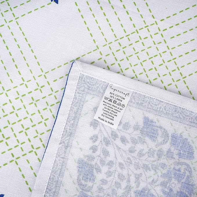 FINGERCRAFT Cloth Napkins, Set of 12 Cotton Linen Blend Printed Dinner Napkins Cloth Mitered Corner Perfect for Parties Dinners Weddings Cocktail Christmas Easter 20x20 Mesh Banquet
