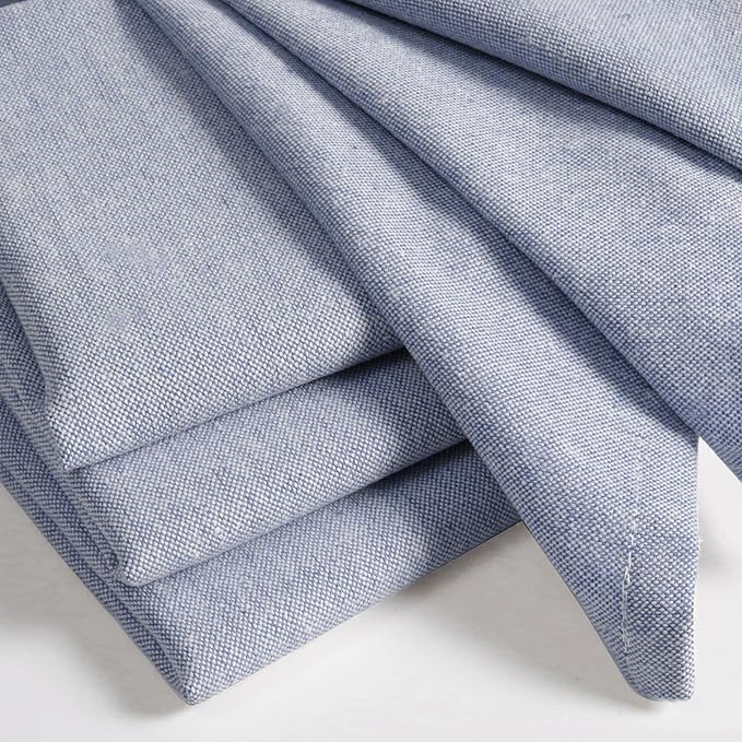 Native Fab Solid Cloth Napkin Set of 4, 100% Cotton, Washable, Reusable Dinner Cloth Napkin 17x17 inches, Table Decor Napkins for Dinner, Events, Chambray Ink Blue