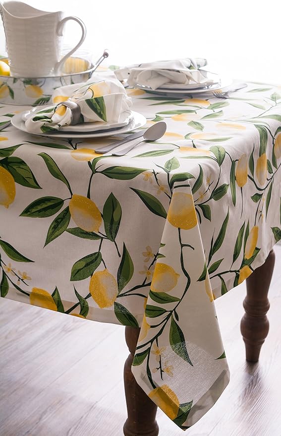 DII Lemon Bliss Tabletop Collection, Tablecloth, 60x84
