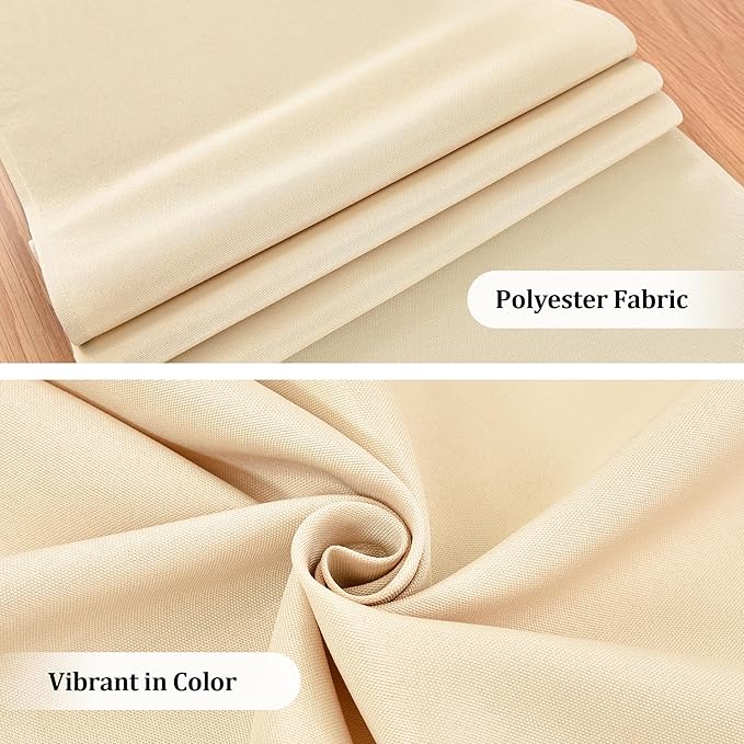 Farmhouse Beige Table Runner Dining Table Runners 60 Inches Long Coffee Table Runner for Dresser Living Room Bedroom Holiday Party Banquet 12X60 Inch