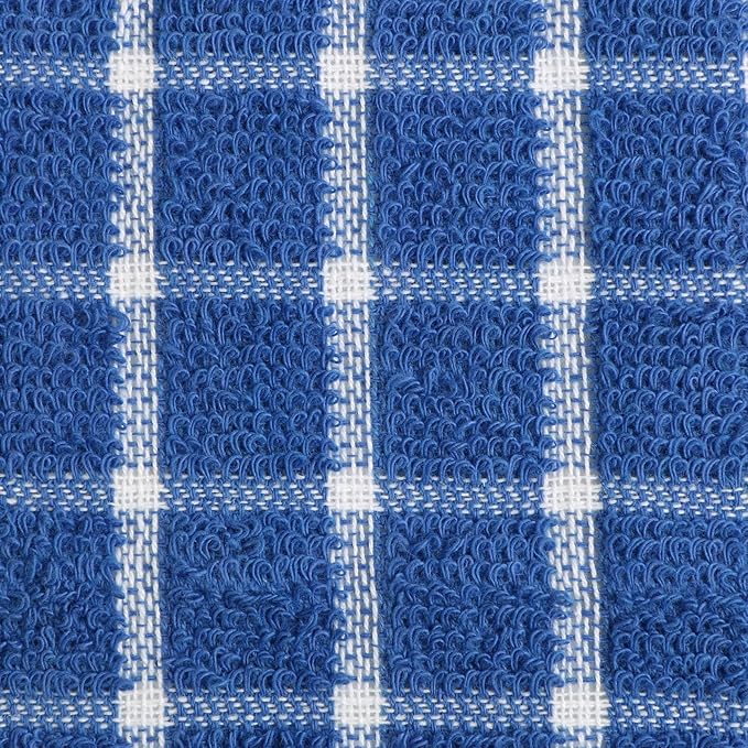 DII Basic Terry Collection Windowpane Dishcloth Set, 12x12, Blueberry, 6 Piece