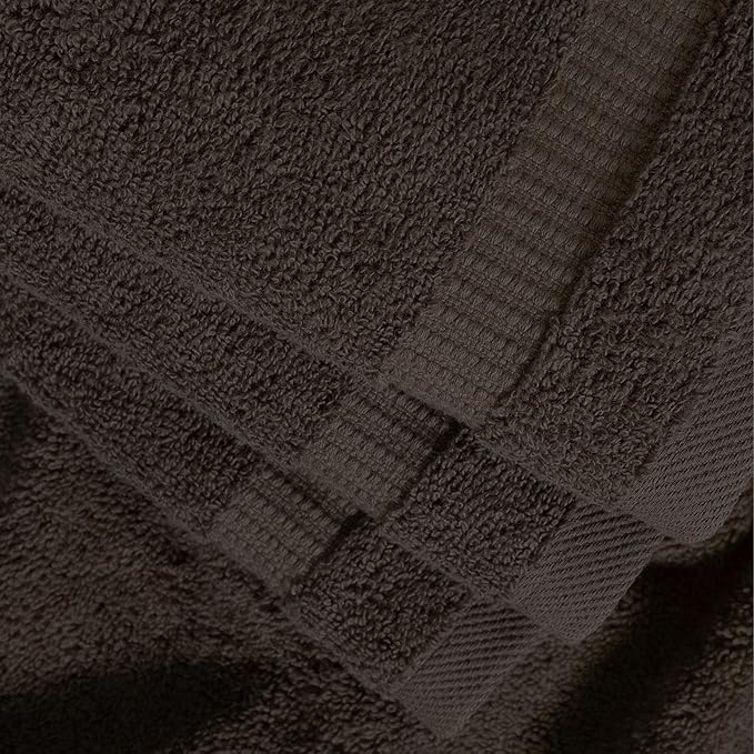 SALBAKOS 100% Turkish Cotton Washcloth Set of 12 13x13 inch | Heirloom Quality | Hotel & Spa Collection | Ultra Soft, Super Absorbent, Washcloth Towels | Made in Turkey (Chocolate, 12 Washcloths)