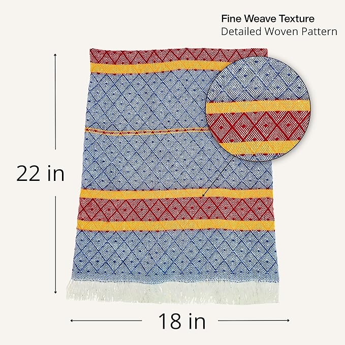 Jacq & Jürgen – Set of 6 Multicolor Cotton Cloth Napkins – 22"x18" – Dinner Table Linens or Tortilla Warmer Cloths - 100% Cotton - Premium Materials (Chevron Multicolor)
