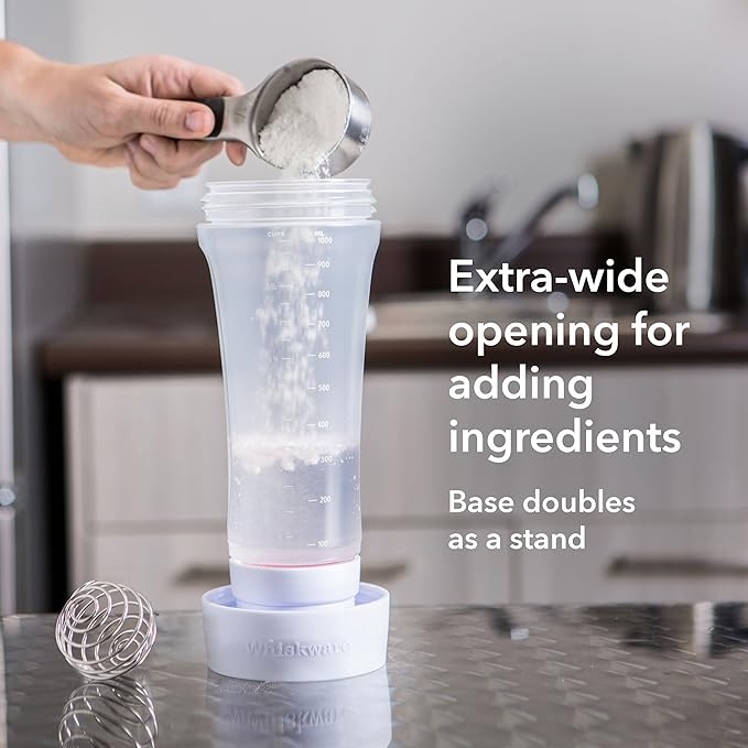 Whiskware Pancake Bottle, Batter Dispenser and Mixer with BlenderBall Wire Whisk, Durable, No-Mess, BPA Free, Dishwasher Safe, Mint