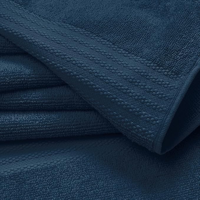 GLAMBURG Premium Cotton Oversized 2 Pack Bath Sheet 35x70-100% Pure Cotton - Ideal for Everyday use - Ultra Soft & Highly Absorbent - Machine Washable - Mineral Blue