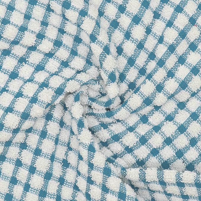 Cotton Cleaning Rags Terry Dish Cloths for Washing Dishes, Set of 8 Dish Rags for Cleaning, Light and Soft Dish Towels for Kitchen Drying Dishes, 11.8 Inch x 11.8 Inch (Teal)