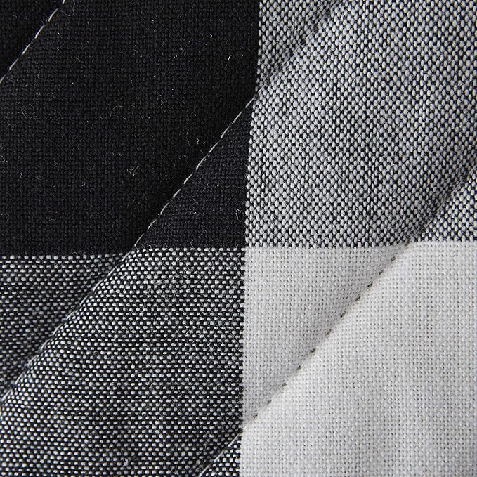 DII Gingham Check Kitchen Collection, Black, Potholder Set