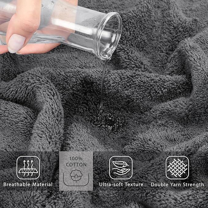 Cotton Paradise 100% Cotton 40x80 Oversized Bath Sheet, Extra Large Turkish Bath Towels for Bathroom, Dark Gray Bathsheet