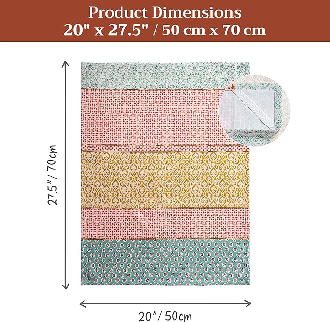 Maison d' Hermine Kitchen Towels Set of 3 100% Cotton 27.50" x 20" Reusable Cloth Tea Dish Towels Absorbent with Hanging Loop for Kitchen Gifts for Mothers Day Spring/Summer (Provence)