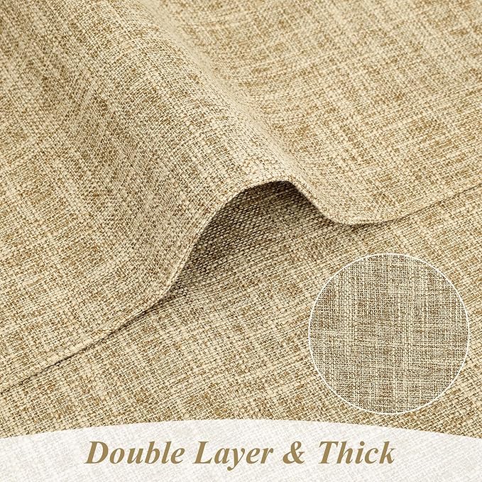 SHACOS Fabric Placemats Set of 4 Washable Heat Resistant Place Mats Non Slip Double Layer Thickened Rustic Farmhouse Table Mats Indoor Outdoor, Khaki