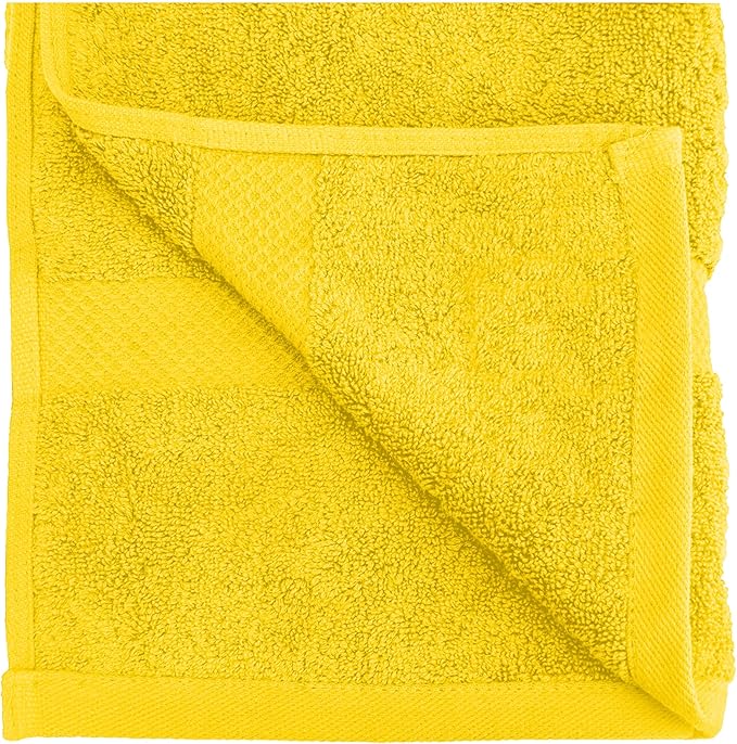 HERCULEAN Premium Bath Towels 24 x 48 Pack of 6 | Quick Dry and Highly Absorbent | 100% Cotton Terry Towels for Bathroom - Perfect for Shower - Pool and Spa - Luxury Soft Towels - Lemon Yellow