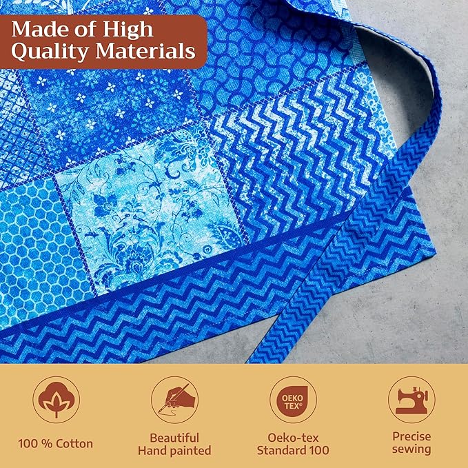 Maison d' Hermine 100% Cotton Apron for women with Pocket Kitchen Chef Apron for Men Cooking Mothers Day Gifts
