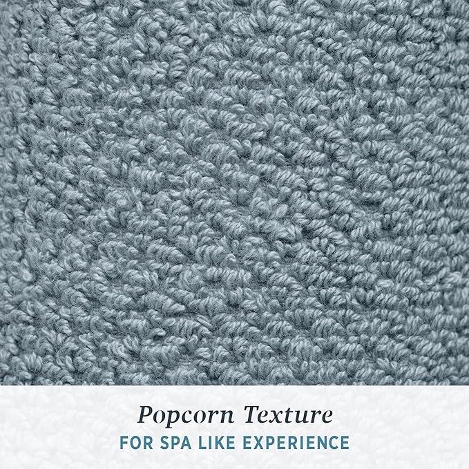 Welhome Franklin Premium 6 Pack Hand Towels Popcorn Textured Dusty Blue Bathroom Towels Hotel & Spa Towels for Bathroom Soft & Absorbent 600 GSM 100% Cotton Hand Towels