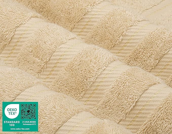 American Soft Linen Luxury Hand Towels for Bathroom, 600 GSM Heawy Weight 16x28 Size 100% Cotton Turkish 4 Piece Hand Face Towel Set, Beige Hand Towels