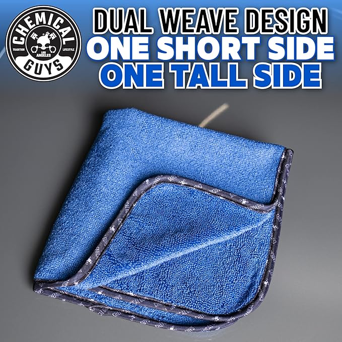 Chemical Guys Professional Grade Premium Microfiber Towels for Cars, Blue, 16" x 16", Ultra-Soft and Scratch-Free Car Detailing Cloths for Trucks, Motorcycles, and More - 24 Pack